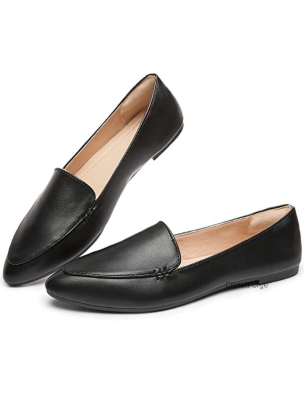 FINIWOR Women's Pointed Toe Dress Flats Slip-On Loafers Comfortable Memory Foam